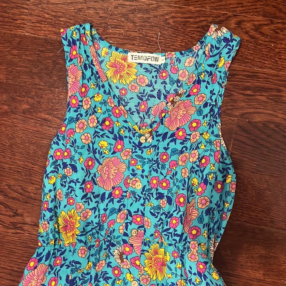 temofon small blue floral dress